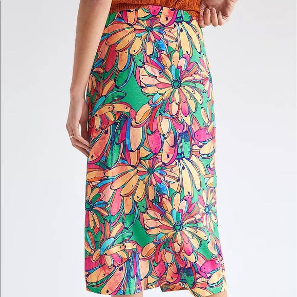 Farm Rio x Anthropologie Getaway XSP, XS, S Green Pink Floral Midi - Picture 3 of 6